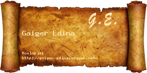 Gaiger Edina névjegykártya